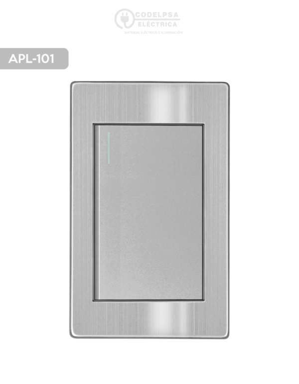 APL-101 PLACA ACERO INOXIDABLE CON 1 APAGADOR DE 3VIAS