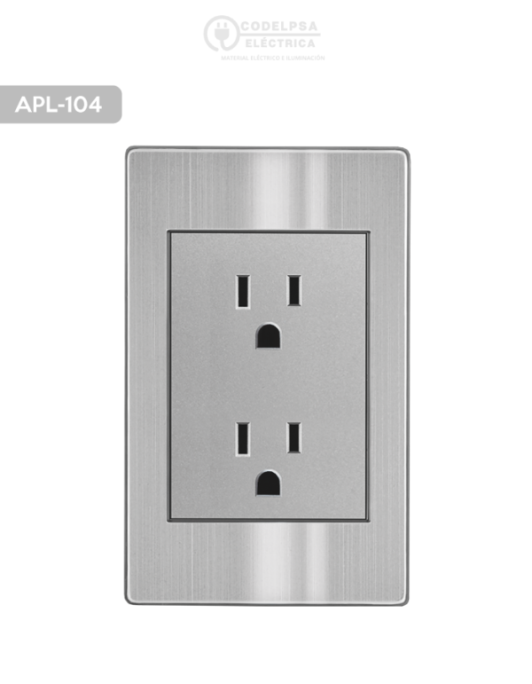 APL-104 CONTACTO DUPLEX ACERO INOXIDABLE ARLITE